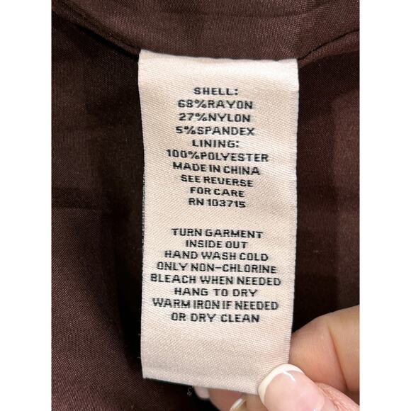 Nanette by Nanette Lepore One Button Notched Collared Brown Lined Blazer - Picture 6 of 6